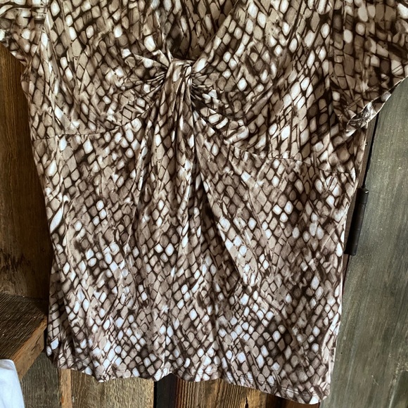 Dana Buchman blouse brown and white Large - Picture 6 of 9